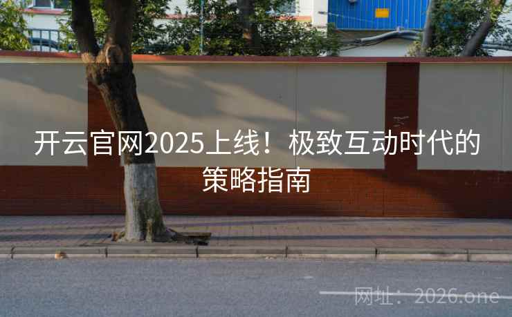 开云官网2025上线！极致互动时代的策略指南