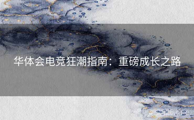 华体会电竞狂潮指南：重磅成长之路