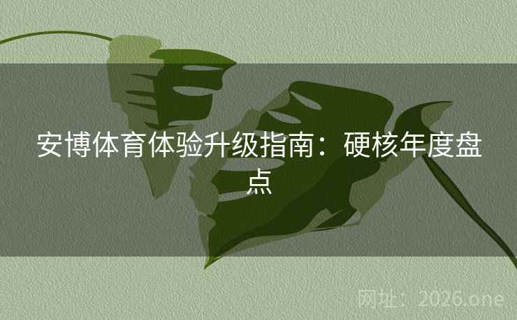 安博体育体验升级指南：硬核年度盘点