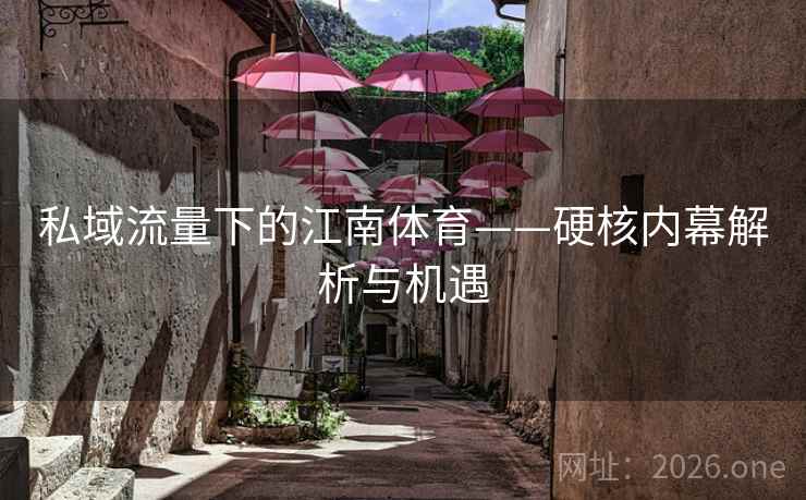 私域流量下的江南体育——硬核内幕解析与机遇