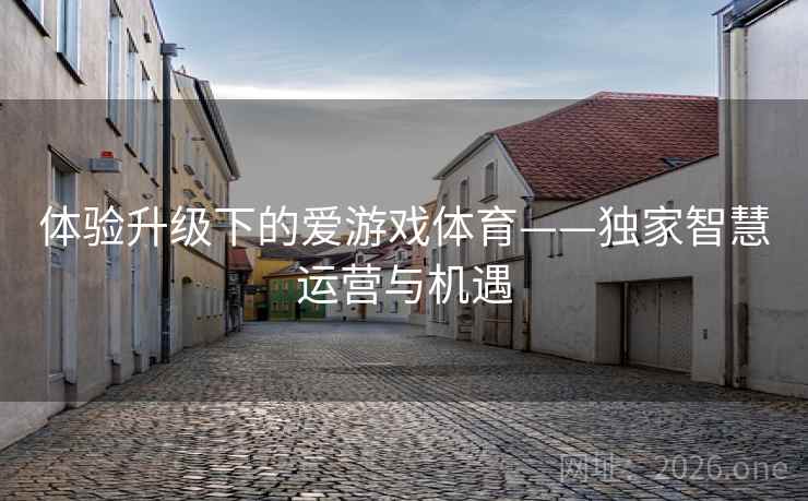 体验升级下的爱游戏体育——独家智慧运营与机遇