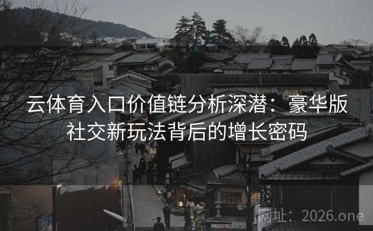 云体育入口价值链分析深潜：豪华版社交新玩法背后的增长密码