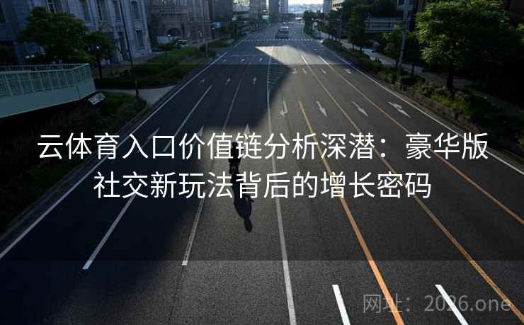 云体育入口价值链分析深潜：豪华版社交新玩法背后的增长密码