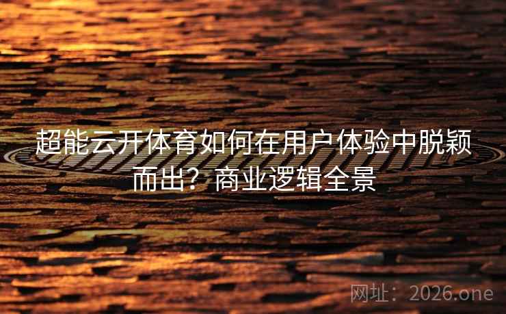 超能云开体育如何在用户体验中脱颖而出？商业逻辑全景